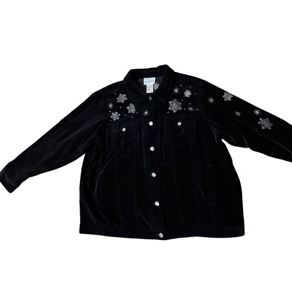 The Quacker Factory Christmas Jacket Womens 1X Used Snowman Capture the Magic - Picture 13 of 14